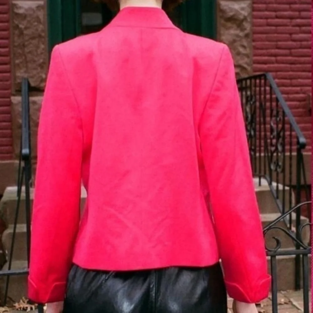 Christian Dior Vintage Double Breasted Pink Blazer With Shoulder Pads Sz 12